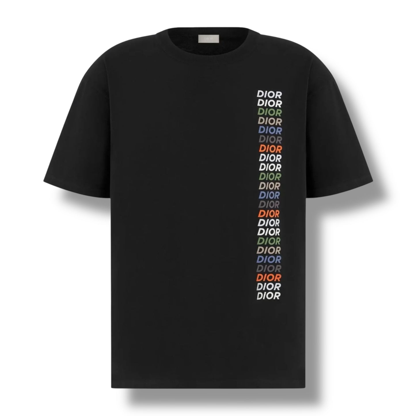 DIOR MULTI VERTICAL LOGO T SHIRT BLACK