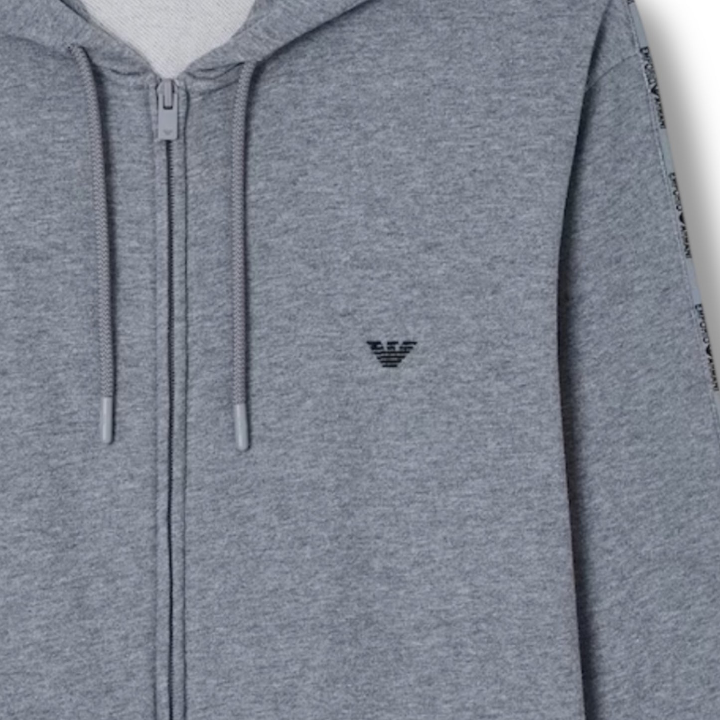 EMPORIO ARMANI TRIM ZIP UP HOODED FULL TRACKSUIT GREY