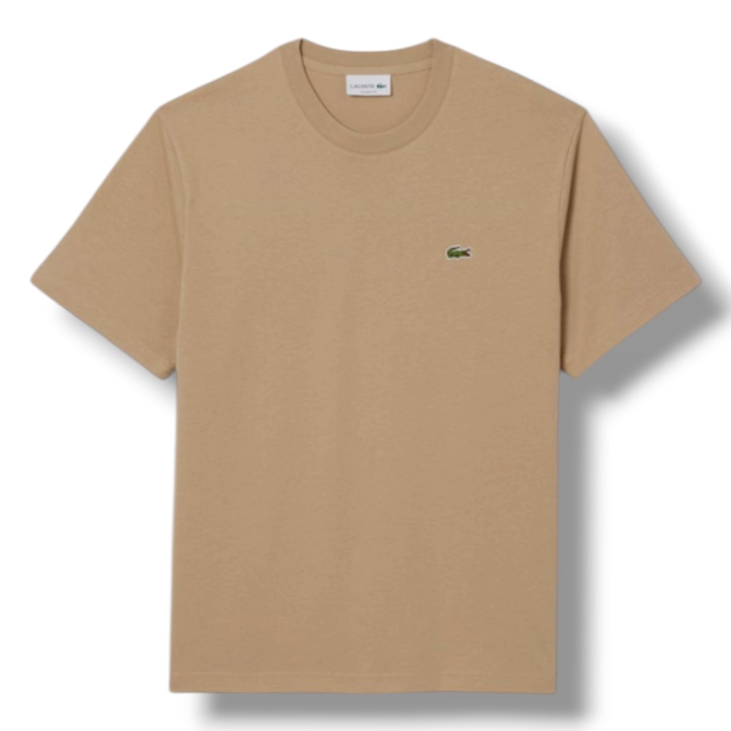 LACOSTE SMALL LOGO T-SHIRT & JERSEY SHORTS SET BEIGE & BLACK