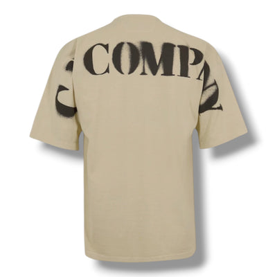CP COMPANY BACK SHOULDER LOGO T-SHIRT BEIGE