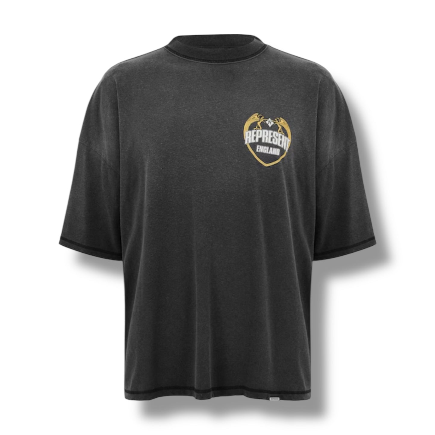 REPRESENT ANGEL BORDER T-SHIRT WASHED BLACK