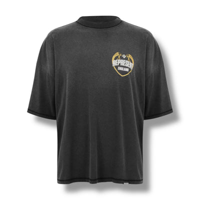 REPRESENT ANGEL BORDER T-SHIRT WASHED BLACK