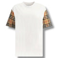 BURBERRY CHECK SLEEVE T-SHIRT WHITE