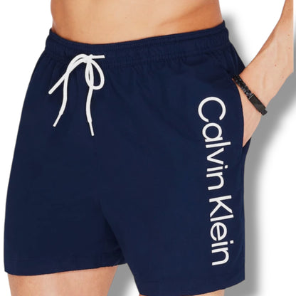 CALVIN KLEIN T-SHIRT & SWIM SHORTS SET WHITE & NAVY BLUE