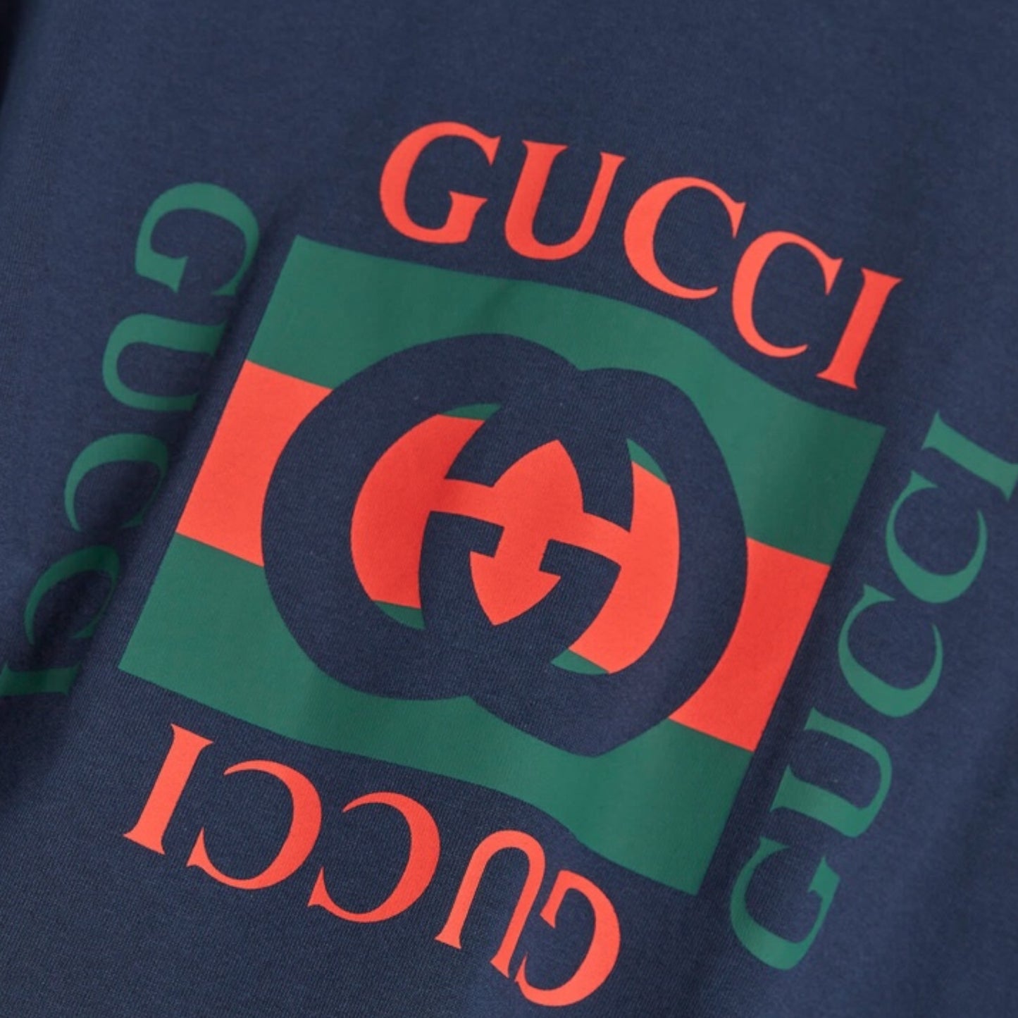 GUCCI BOX LOGO T-SHIRT NAVY BLUE