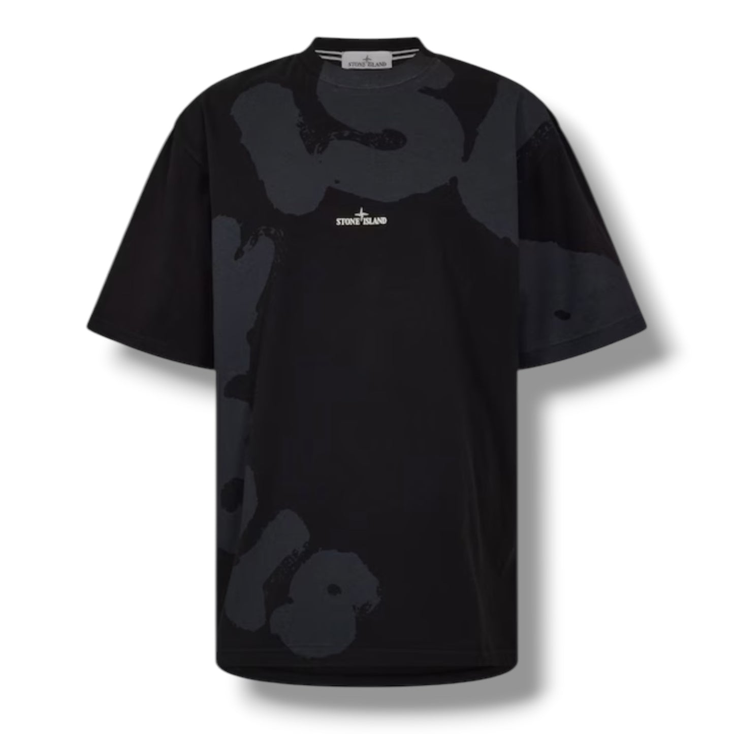 STONE ISLAND SPRAY FRONT & BACK LOGO T-SHIRT BLACK
