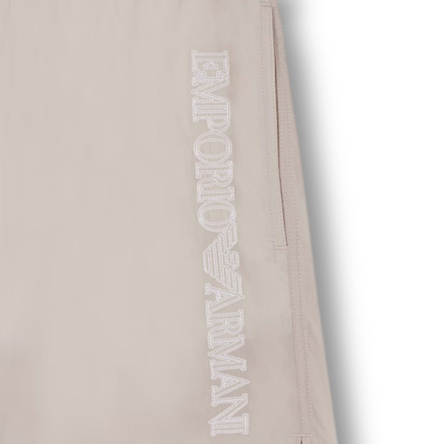EMPORIO ARMANI BACK LOGO T-SHIRT & SWIM SHORTS SET BEIGE