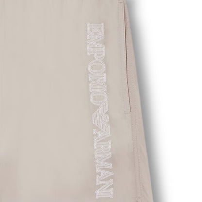 EMPORIO ARMANI BACK LOGO T-SHIRT & SWIM SHORTS SET BEIGE