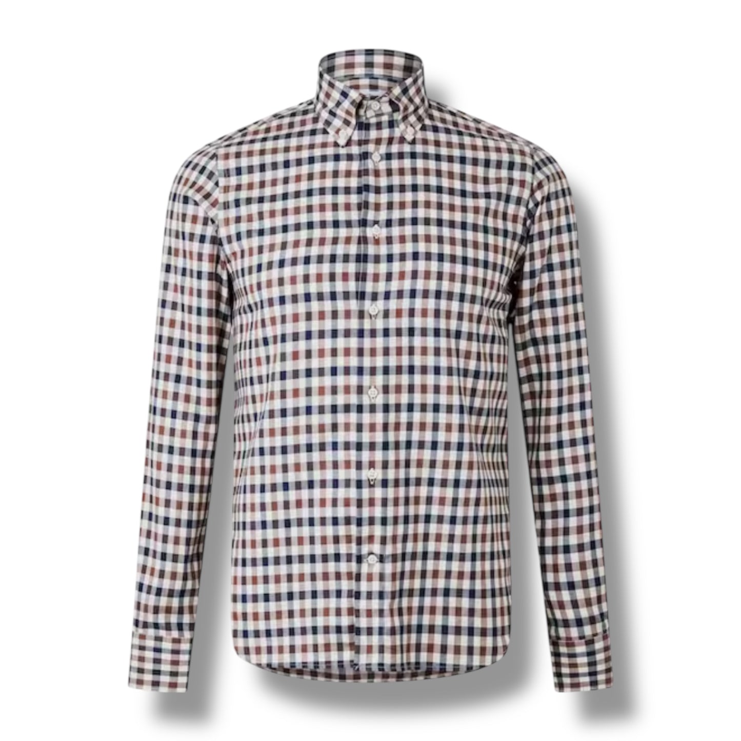 AQUASCUTUM LONG SLEEVED CHECKED SHIRT