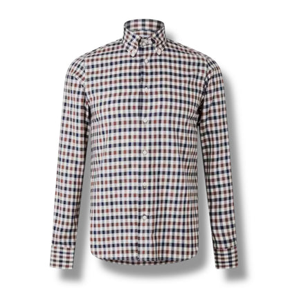AQUASCUTUM LONG SLEEVED CHECKED SHIRT