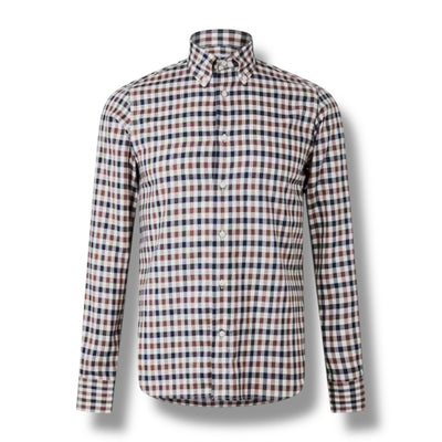AQUASCUTUM LONG SLEEVED CHECKED SHIRT