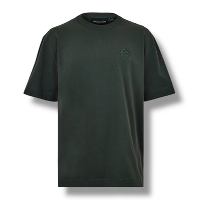 CANADA GOOSE EMBROIDERED BADGE LOGO T-SHIRT VOLCANO GREY