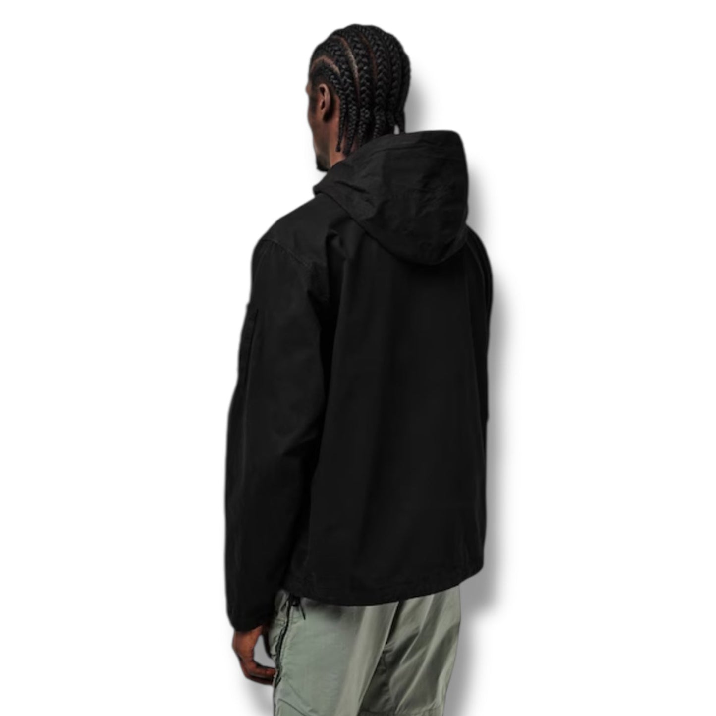 CP COMPANY HOODED LENS OVERSHIRT BLACK