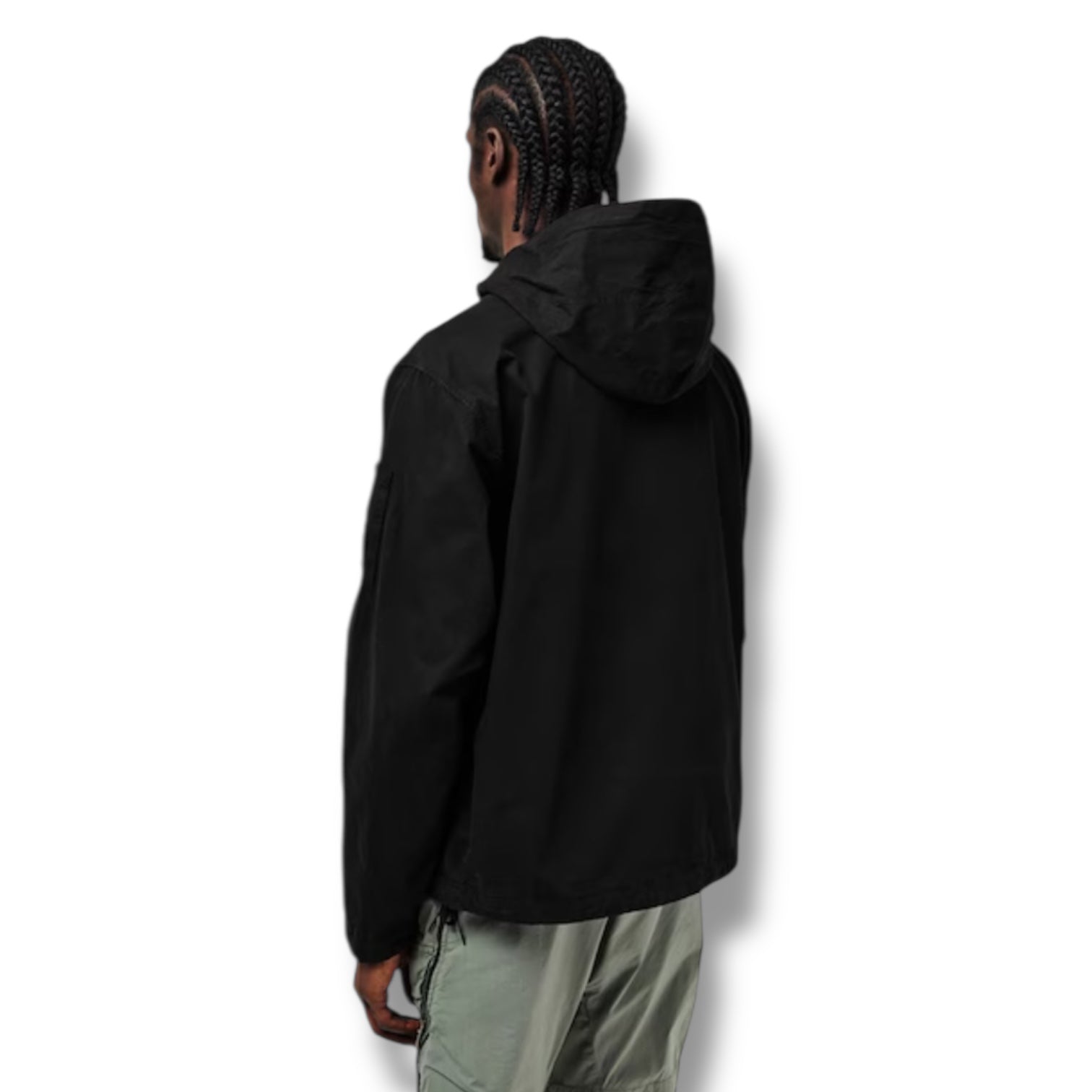 CP COMPANY HOODED LENS OVERSHIRT BLACK