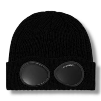 CP COMPANY GOOGLE BEANIE HAT BLACK