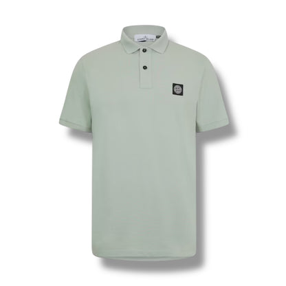 STONE ISLAND PATCH LOGO POLO SHIRT SAGE GREEN