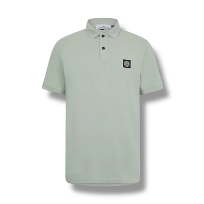 STONE ISLAND PATCH LOGO POLO SHIRT SAGE GREEN