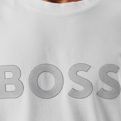 HUGO BOSS CLASSIC LOGO T-SHIRT & SWIM SHORTS SET WHITE & KHAKI GREEN