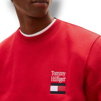 TOMMY HILFIGER CHEST FLAG SWEATSHIRT RED