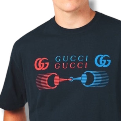 GUCCI MOTORCROSS T-SHIRT NAVY BLUE
