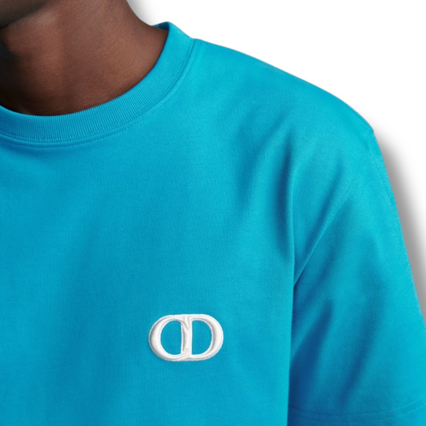 DIOR CD ICON LOGO T-SHIRT TEAL BLUE