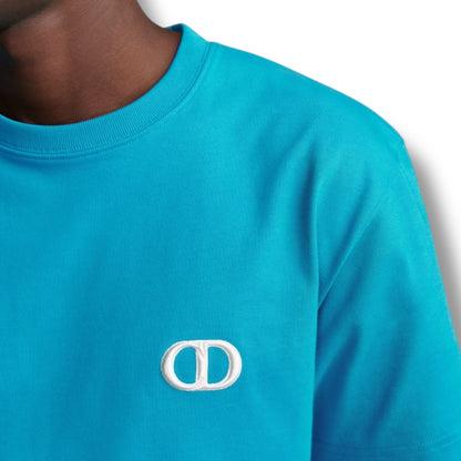 DIOR CD ICON LOGO T-SHIRT TEAL BLUE