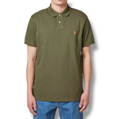 RALPH LAUREN CUSTOM FIT POLO SHIRT KHAKI GREEN