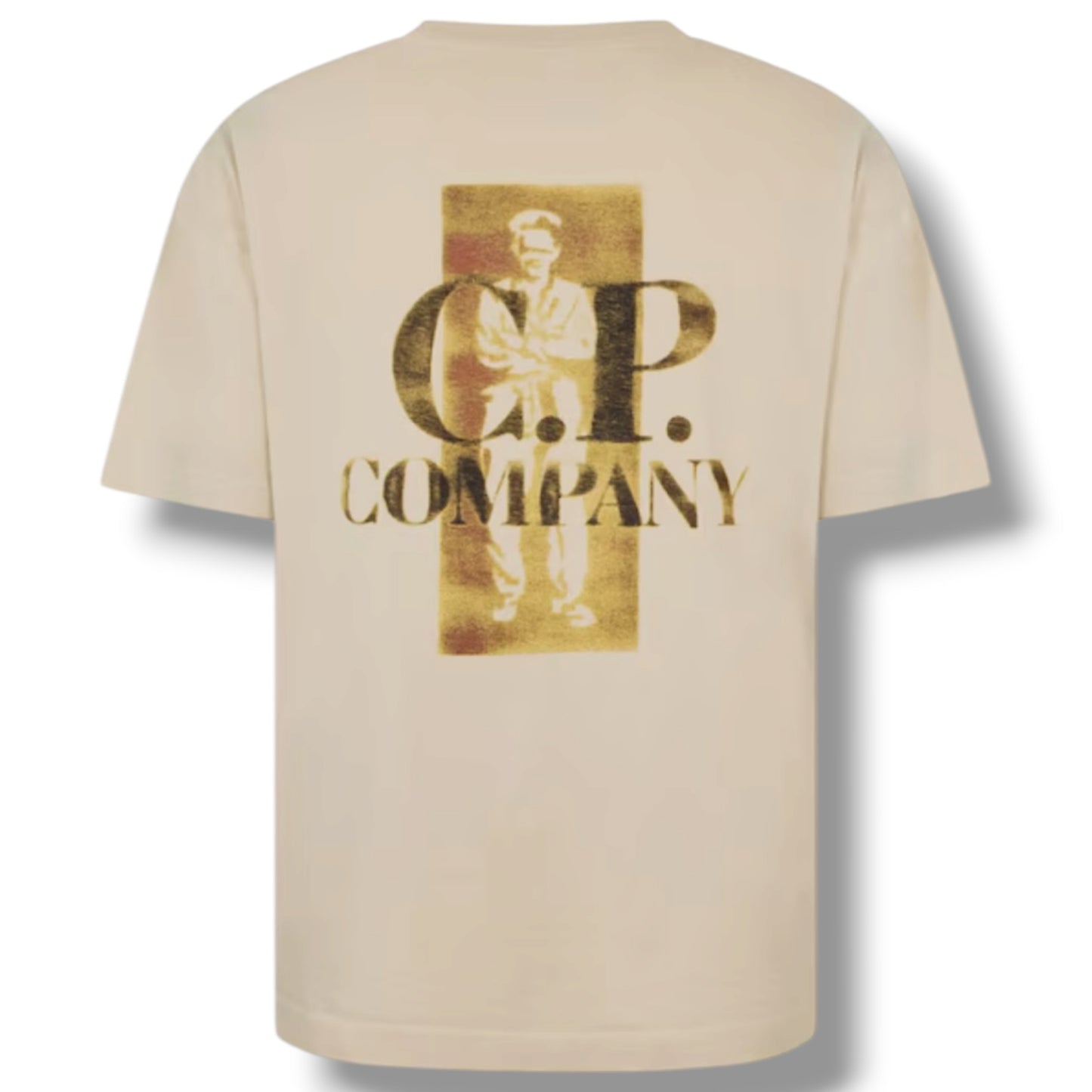 CP COMPANY BACK SAILOR LOGO T-SHIRT BEIGE