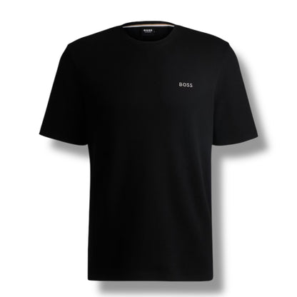 HUGO BOSS WAFFLE JERSEY T-SHIRT & SHORTS SET BLACK