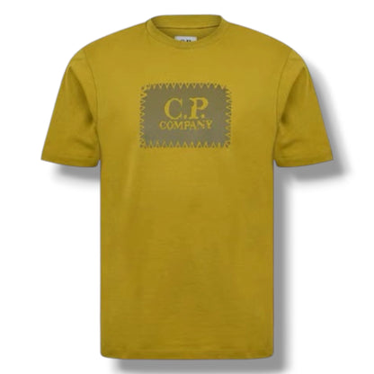 CP COMPANY STAMP LOGO T-SHIRT MOSS GREEN