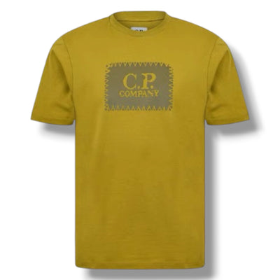 CP COMPANY STAMP LOGO T-SHIRT MOSS GREEN