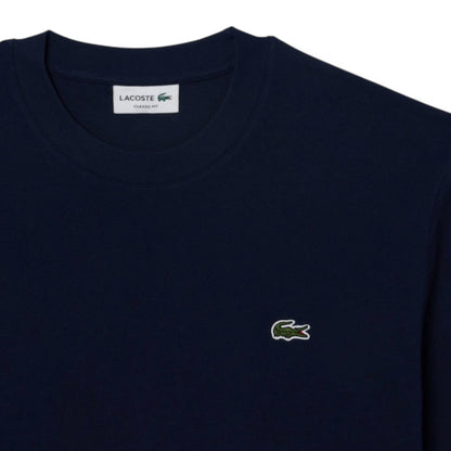 LACOSTE SMALL LOGO T-SHIRT & ALL OVER LOGO SWIM SHORTS SET NAVY & LIGHT BLUE