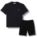 LACOSTE SMALL LOGO T-SHIRT & JERSEY SHORTS SET BLACK