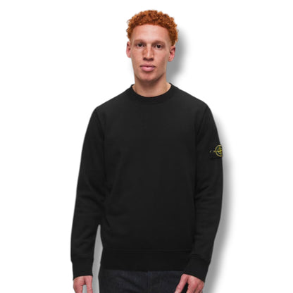 STONE ISLAND SWEATSHIRT & JERSEY SHORTS SET BLACK