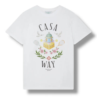CASABLANCA CASA WAY DOVES T-SHIRT WHITE