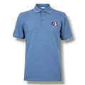 MONCLER TRIPLE LOGO POLO SHIRT LIGHT BLUE