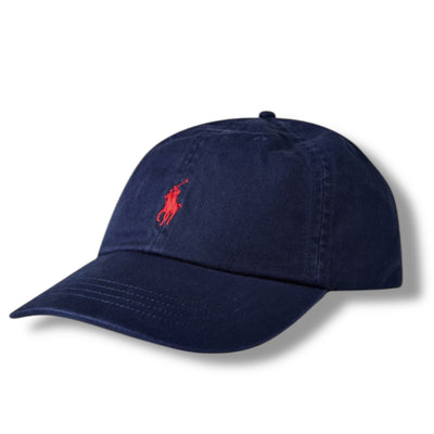 RALPH LAUREN POLO EMBROIDERED LOGO BASEBALL CAP NAVY BLUE