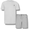 RALPH LAUREN LOGO T-SHIRT & JERSEY SHORTS SET WHITE & GREY