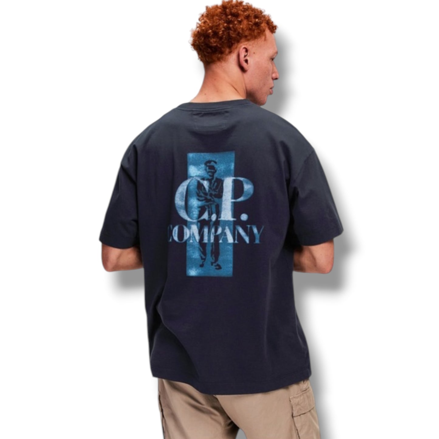 CP COMPANY BACK SAILOR LOGO T-SHIRT NAVY BLUE