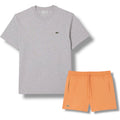 LACOSTE SMALL LOGO T-SHIRT & SWIM SHORTS SET GREY & ORANGE
