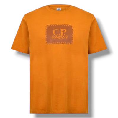 CP COMPANY STAMP LOGO T-SHIRT ORANGE