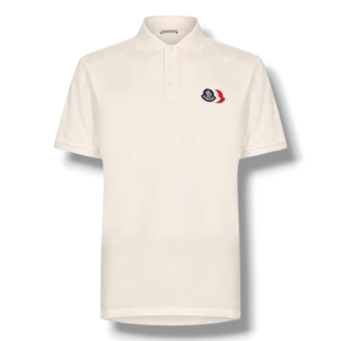 MONCLER TRIPLE LOGO POLO SHIRT WHITE