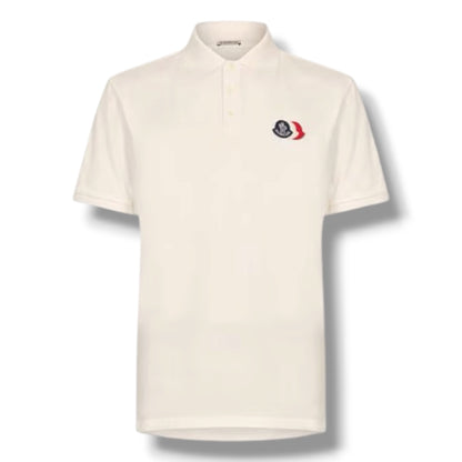 MONCLER TRIPLE LOGO POLO SHIRT WHITE