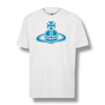 VIVIENNE WESTWOOD LARGE ORB T SHIRT WHITE - BLUE