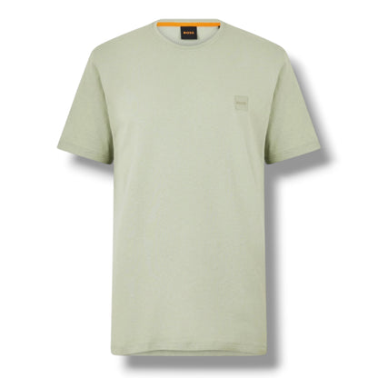 HUGO BOSS PATCH T-SHIRT & VERTI LOGO SWIM SHORTS SET LIGHT GREEN & NAVY BLUE