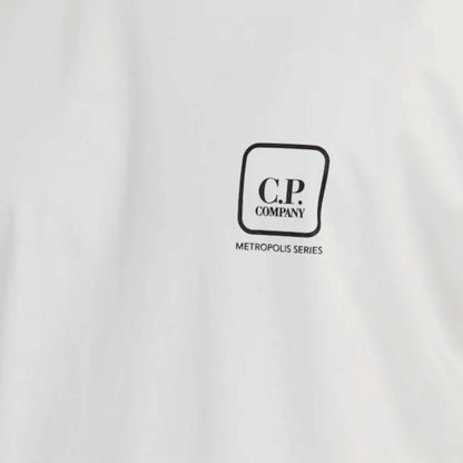 CP COMPANY METROPOLIS BACK STENCIL LOGO T-SHIRT WHITE