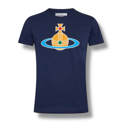 VIVIENNE WESTWOOD LARGE ORB T SHIRT NAVY BLUE