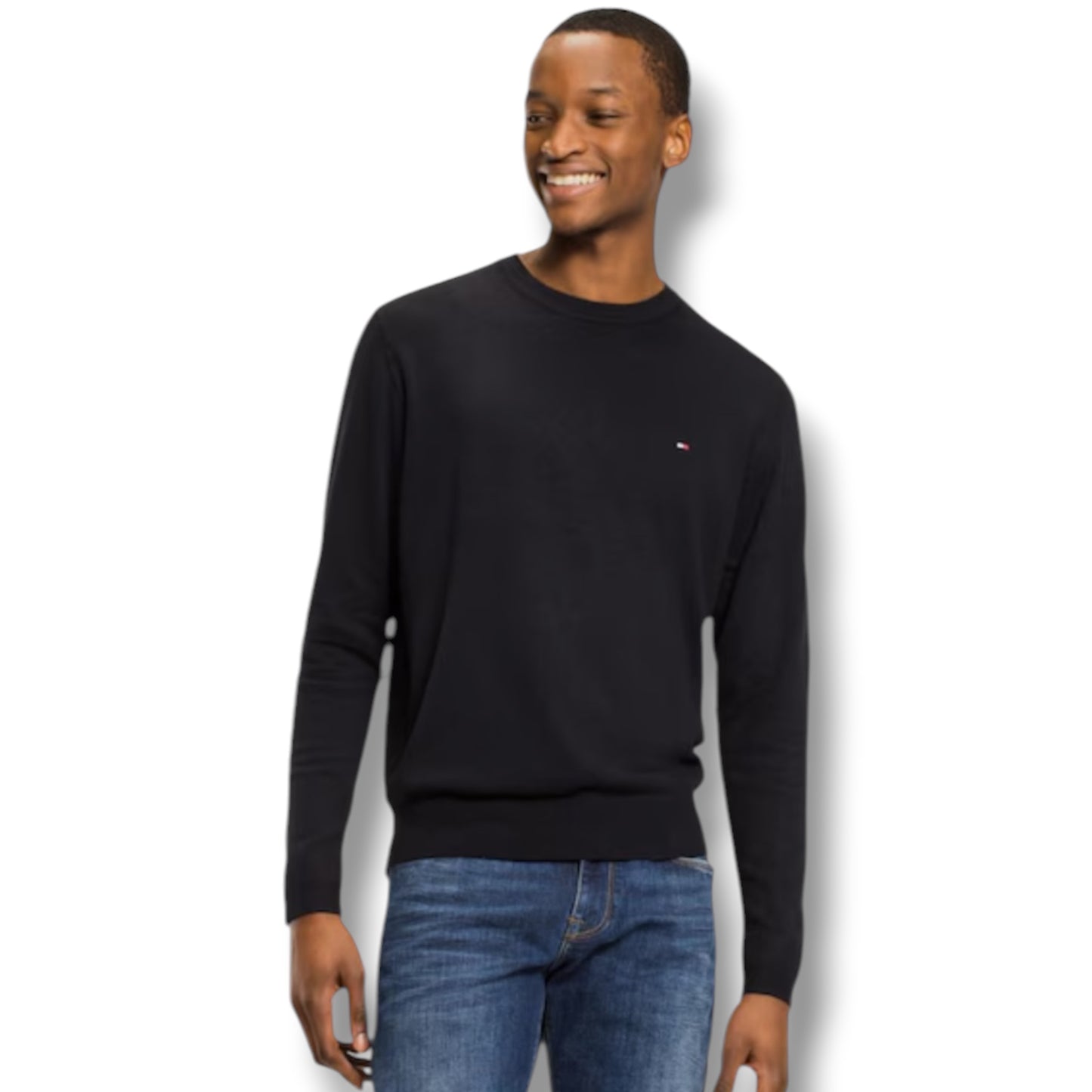 TOMMY HILFIGER THIN KNIT SWEATER NAVY BLUE