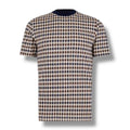AQUASCUTUM CHECK ALL OVER T-SHIRT BEIGE