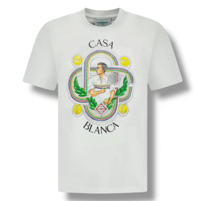 CASABLANCA LE JOUEUR TENNIS PLAYER T-SHIRT WHITE